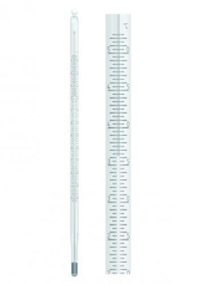 Thermometer with red filling, -10/0 - 100°C:0,5°C