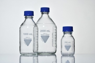 BlueCap bottle with blue GL45 lid, 1000 ml, 10/pac