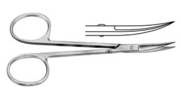 Scissors, curved, 115 mm