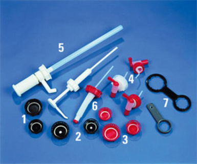 Screw closure HDPE with stopc. in red