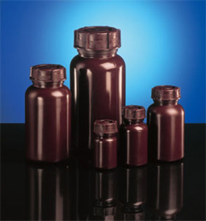 PE bottle wide w/o lid 250 ml brown