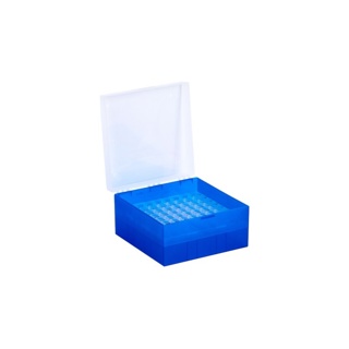 Cryobox, Ratiolab, 133 x 133 x 52 mm, PP, 9 x 9, 1,2/2,0 ml cryotube, blue