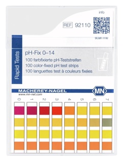 pH indicator paper, Macherey-Nagel pH-Fix, strips, pH 0 - 14, 100 pcs