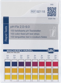 pH indicator paper, Macherey-Nagel pH-Fix, strips, pH 2 - 9, 100 pcs