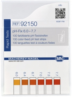 pH indicator paper, Macherey-Nagel pH-Fix, strips, pH 6 - 7,7, 100 pcs