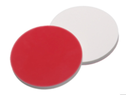 Septa, LLG, for N 9 crimp seals, silicone(white)/PTFE(red) 55 A