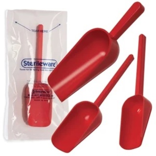 Scoop, PS, sterile, red, 125 ml, 100 pcs