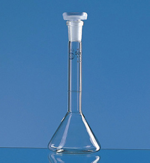 Volumetric flasks, trapezoidal, PP stopper, 25 ml