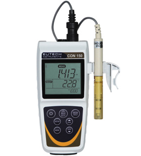 Conductivity meter, Eutech CON 150, w. sensor and accessories