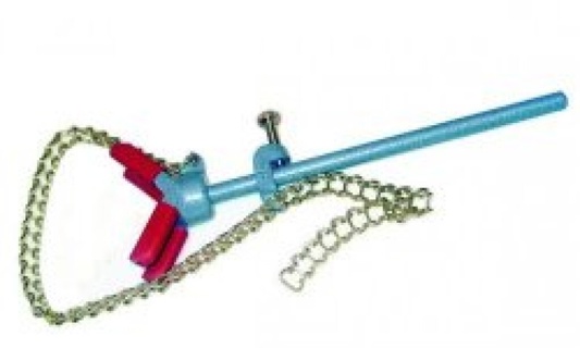 Chain clamp, with brass chain,, opening 120mm