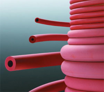 Rubber vacuum tubing 6,00 x 4,00mm, Red