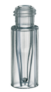Microvials w. screw neck, LLG, TPX-plast, N 9 short thread, wide opening, 0,2 mL conical, clear