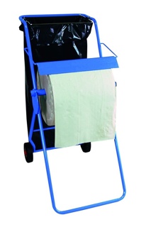 Floor stand for waste bags, rolls up to 42cm width