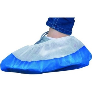 Shoe covers, LLG, blue/white, 50 pieces