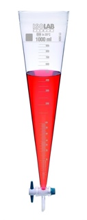 Imhoff cone, 1000 ml glas, with stopcock