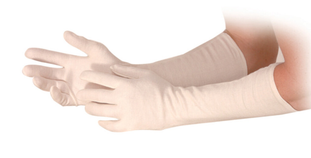 Inner gloves, Franz Mensch Cotton gloves Nature Long, size L