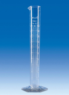 Measuring cylinder, SAN, tall form, class B, 50 ml