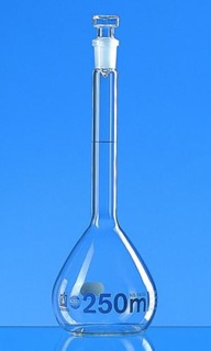 Meas. flask BLAUBRAND NS12/21,cl.A, 50ml,glass st.