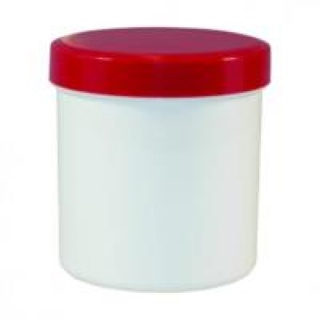 Sample container, white PP, red cap,Ø102mm,1000 ml