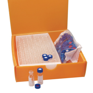 2in1 vial kit, LLG, N 9 screw thread, 1,5 mL, clear, blue PP w. hole, silicone/PTFE, slit