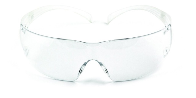 Safety glasses, 3M SecureFit 200, clear lens, blue, anti-fog