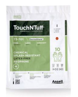 Neoprene gloves, Ansell Healthcare TouchNTuff DermaShield 73-701, size 7,5, sterile 