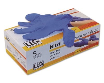 Nitrile gloves, LLG Ergo, size S, blue, 200 pcs.