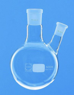 Round bottom flasks with two g round glass joint n