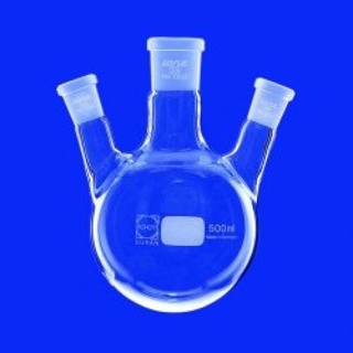 Round bottom flasks with three angled ground glas