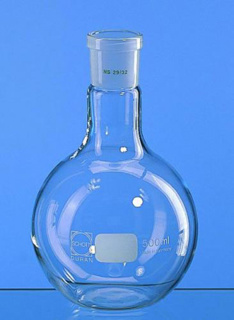 Flat bottom flasks with ground glass joint neck,