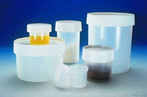 Sample jars 60 ml, PP,with screw cap, 12 pcs