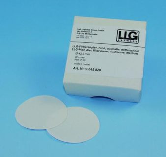 Filter circles, LLG, qualitative, medium, Ø42,5 mm, 8-12 µm, 100 pcs