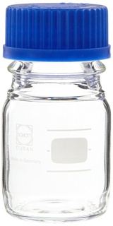 Laboratory bottle 150 ml, clear, GL45, with cap