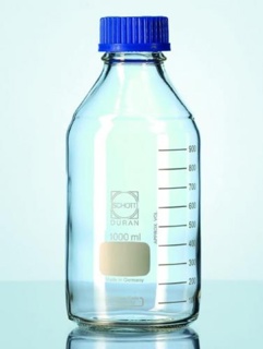 Laboratory bottle 750 ml, clear, GL45, with cap