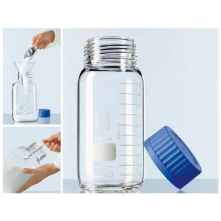 Laboratory glass bottle 250 ml, clear, GLS 80