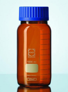 Laboratory glass bottle 3500 ml, amber, GLS 80