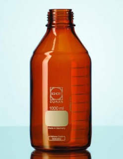 Laboratory bottles, amber Dura n, with DIN thread