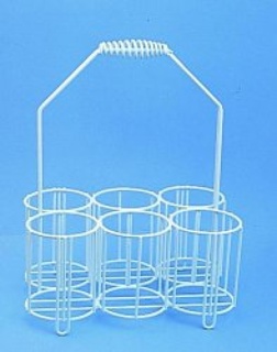 Bottle carriers, PE-coated wire, For 6 x 1000 ml