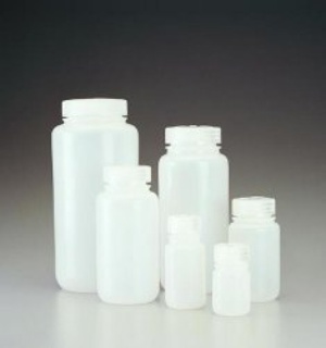 Wide-mouth bottles PE-HD, PP screw cap, 250 ml