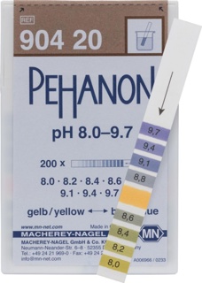 pH indicator paper, Macherey-Nagel PEHANON, strips, pH 8 - 9,7, 200 pcs