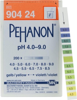 pH indicator paper, Macherey-Nagel PEHANON, strips, pH 4 - 9, 200 pcs