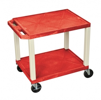 Laboratory trolleys WT 26 red, 2 trays, 46x61x66cm