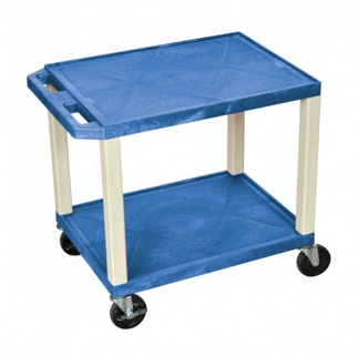 Laboratory trolleys WT 26 blue, 2 trays,46x61x66cm