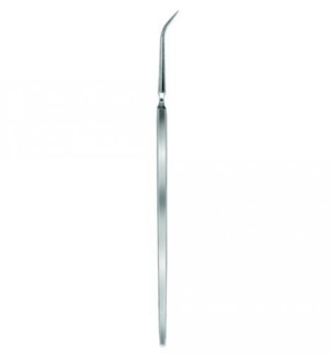 Dissecting needle, metal handle, curved, 140 mm