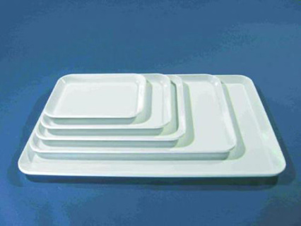 Instrument trays, white, 43 x 29 x 2 cm