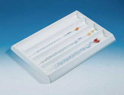 Pipette tray, Kartell, PVC, 4 compartments, 420 x 300 x 40 mm