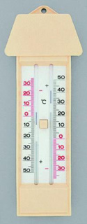 Maxima-Minima thermometer w/ push button, plastic