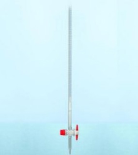 Burette 10ml, straight stopcock class AS, with PTF