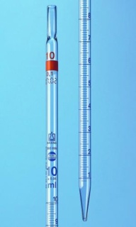 Measuring pipette, BLAUBRAND, cl. AS, type 3, 360 mm, 1 ml: 0,1 ml