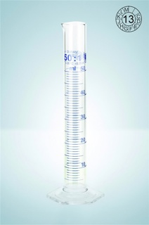 Measuring cylinders, Duran®, c lass A, blue gradua